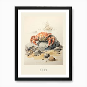 Beatrix Potter Inspired  Animal Watercolour Crab 1 Art Print