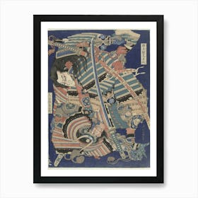Vechtende Helden, Katsushika Hokusai Art Print