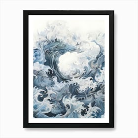 Asian Wave Painting Art Print