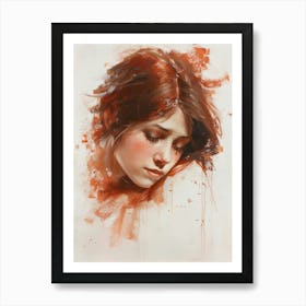 Girl With Red Hair Art Print