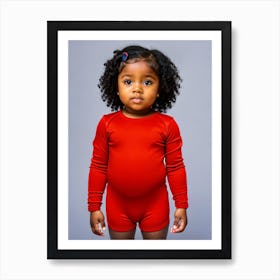 Little Girl In A Red Bodysuit Art Print