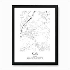 Korb,Germany Minimalist Map Poster