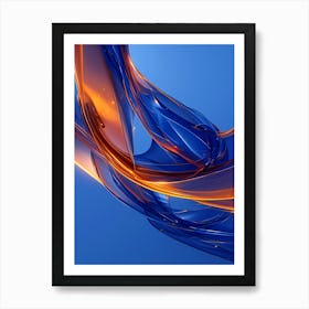 Abstract Blue And Orange Art Print