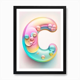 C, Alphabet Bubble Rainbow 2 Art Print