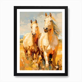Horses Painting In Montana, Usa 1 Art Print