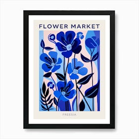 Blue Flower Market Poster Freesia 3 Art Print