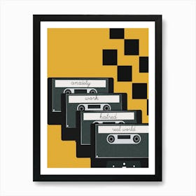 Tape Cassette Vhs Music Retro Vintage Old Art Print