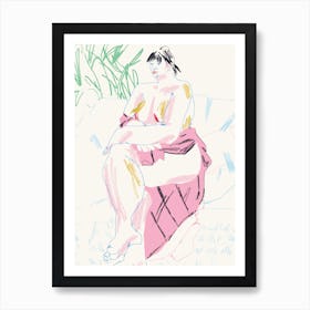 Portrait Of A Girl Seated Art Print