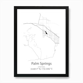 Palm Springs,United States Minimalist Map Poster