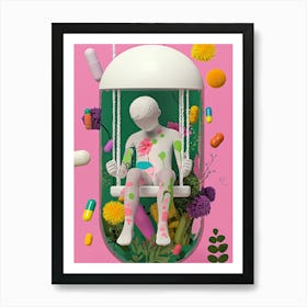 Boy No.4, The swing in the garden Art Print