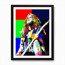 Cliff Burton Metallica Bass Musician Pop Art WPAP Art Print