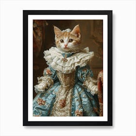 Royal Kitten Rococo Inspired Painting 4 Art Print