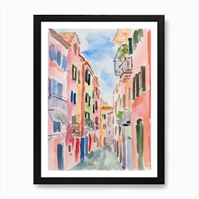 Venice, Italy Watercolour Streets 4 Art Print