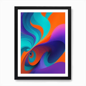 Abstract Colorful Waves Vertical Composition 60 Art Print