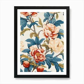 Peony Flower Wallpaper 3 Art Print