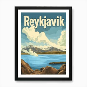 Aihrgdesign A Retro Travel Poster For Reykjavik Featuring The C89158bf E006 415d A98a 901c6cfa3eab 2 Art Print