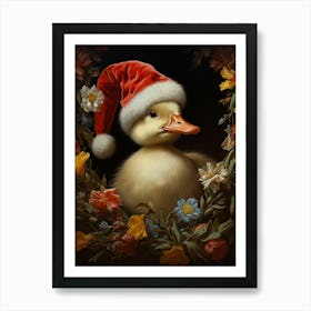 Traditional Christmas Duckling 2 Art Print