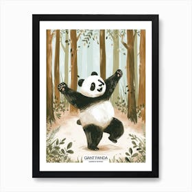 Giant Panda Dancing In The Woods Poster 1 Art Print