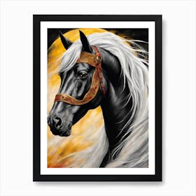 Horse With A Bridle Art Print