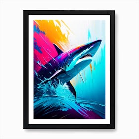 Shark Waterscape Bright Abstract 1 Art Print