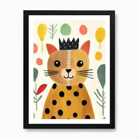 Little Puma 2 Wearing A Crown Art Print