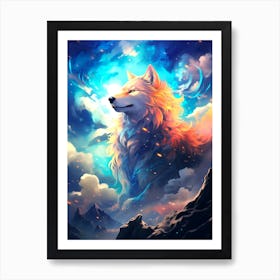 Wolf In The Sky 4 Art Print