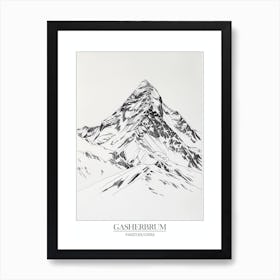 Gasherbrum Pakistan China Line Drawing 8 Poster 5 Art Print