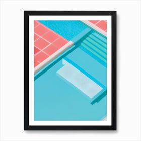 Isometric Pink Swimming Pool Art Print