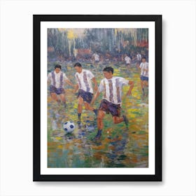 Football Soccer In The Style Of Monet 2 Art Print