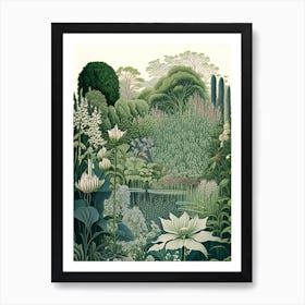 Claude Monet Foundation Gardens 1, France Vintage Botanical Art Print
