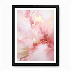 Pink And White Flow Asbtract Painting 5 Art Print