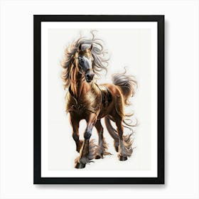 Horse With Golden Mane Art Print