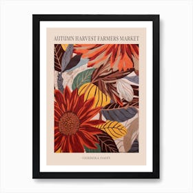 Fall Botanicals Gerbera Daisy Poster Art Print