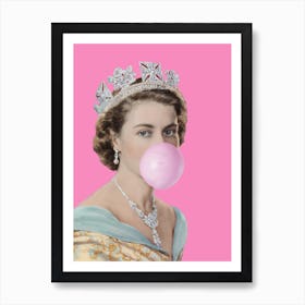 Queen Elizabeth Bubble-Gum Art Print