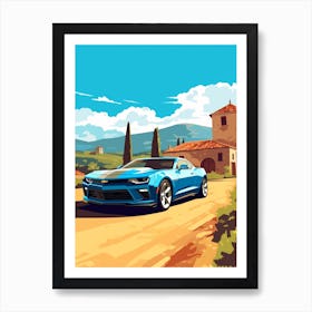 A Chevrolet Camaro In The Tuscany Italy Illustration 1 Art Print