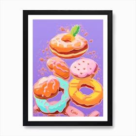 Colourful Donuts Illustration 0 Art Print