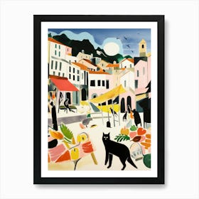 The Food Market In Sintra 2 Illustration Art Print