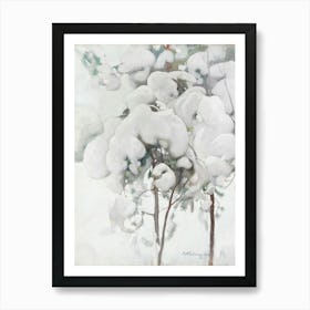 Snow Covered Pine Saplings (1899), Pekka Halonen Art Print