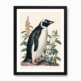 Adlie Penguin Cooper Bay Vintage Botanical Painting 3 Art Print