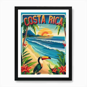 Travel Poster Of Costa Rica Small Art Print