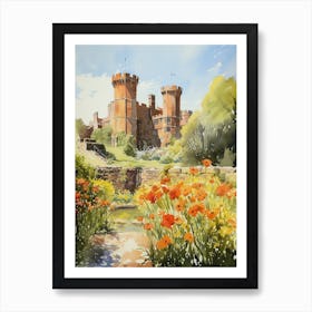 Sissinghurst Castle Garden Uk Watercolour 2 Art Print