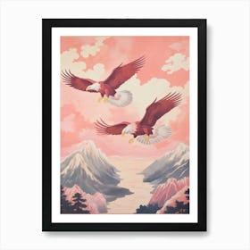 Vintage Japanese Inspired Bird Print Bald Eagle 2 Art Print