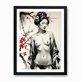 Geisha Nude Traditional Art Art Print