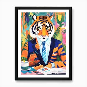 Tiger In A Suit Art Print