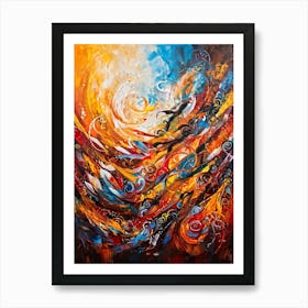 Abstract Painting Capturing The Convergence Of Diverse Human Rights And Cultures Showcasing Swirls (1) Art Print