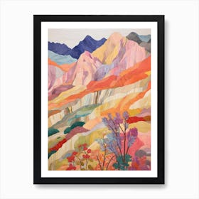 Mount Russell United States 1 Colourful Mountain Illustration Art Print