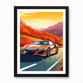 A Acura Nsx In The The Great Alpine Road Australia 2 Póster