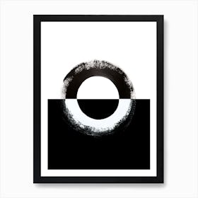 Split Circle Black Abstract Art Print