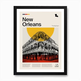 Mid Century New Orleans Travel Art Print