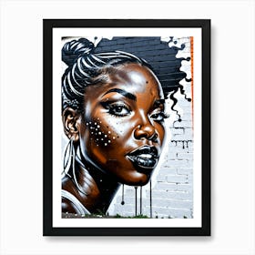 Graffiti Mural Of Beautiful Black Woman 376 Art Print